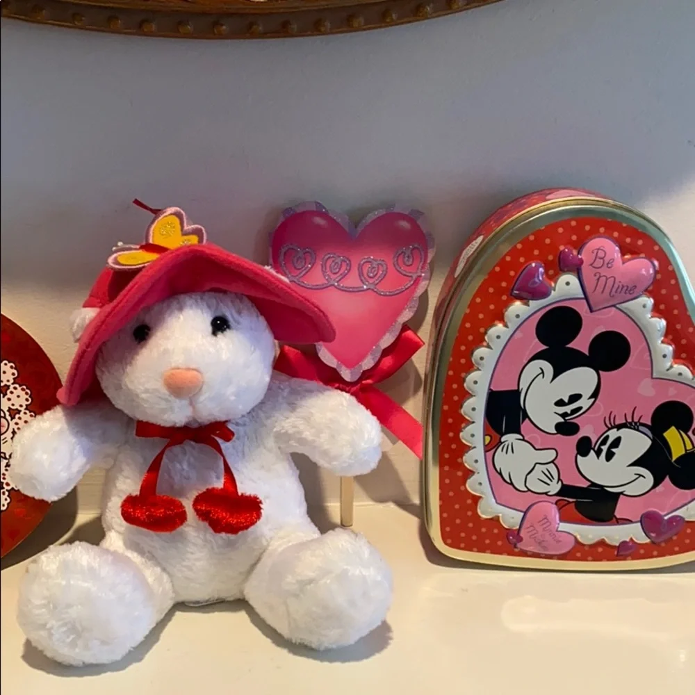 Pink White Bear stuffed animal plush toy Little Girl Party Gift Balloon weight
